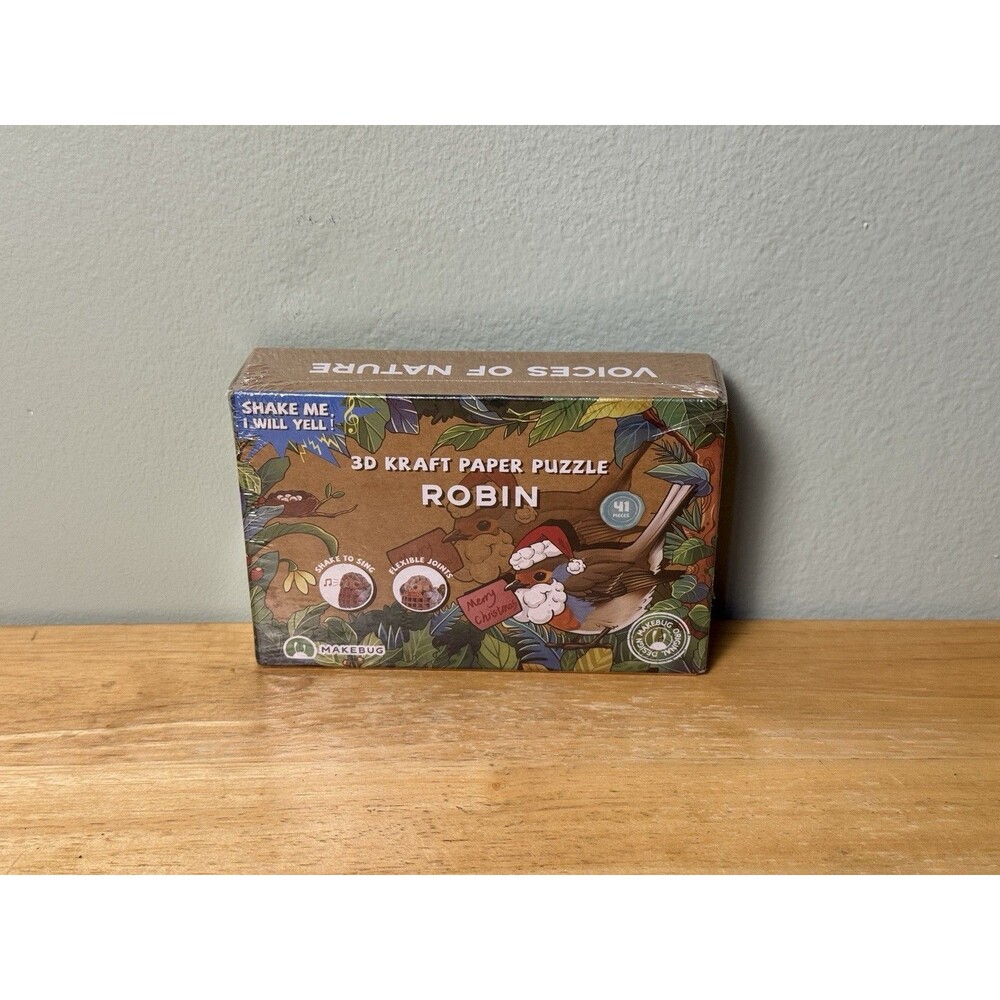 Robin 3D Puzzle - Makebug Bird Puzzle with Sounds, Made of 41 Paper Pieces